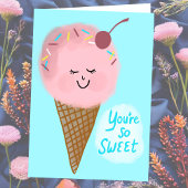 DANK U bent Lief Schattige Ice Cream Custom Kaart