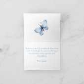 Dank U bericht blauwe wilde bloemen en vlinders Bedankkaart (Binnen)