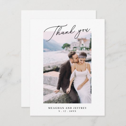 Dank u bericht bruiloft paar foto kaart (Voorkant / Achterkant)