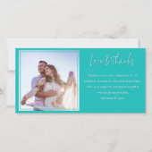 Dank u Bericht Foto van Passen getrouwd Lange Kaar Bedankkaart (Voorkant)