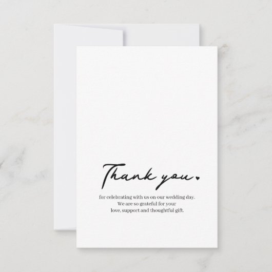 Dank u Bericht Kalligrafie Script Fotokaart Bedankkaart (Voorkant)