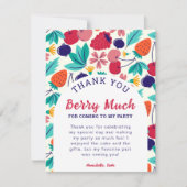 Dank u Berry Much Aardbei Blueberry Kleurrijk Bedankkaart (Voorkant)