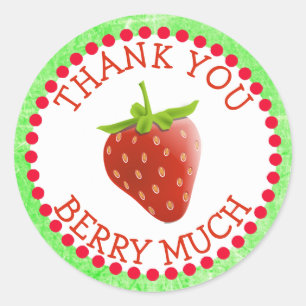 Dank u Berry Much Aardbei Stickers