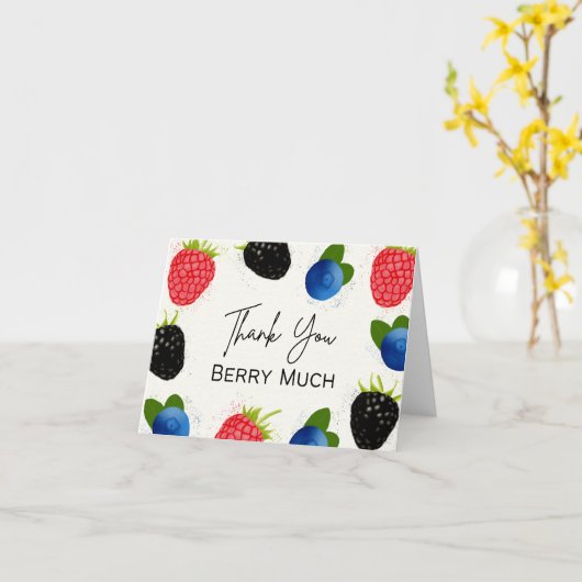 Dank u Berry Much - Pun Kaart (Gele Bloem)