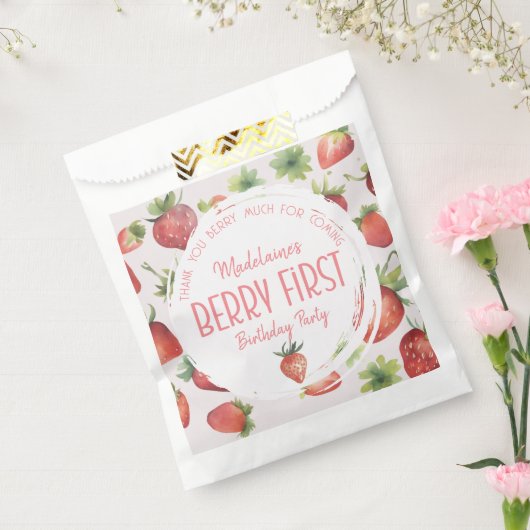 Dank u Berry Veel 1e Berry Eerste Verjaardag Bedankzakje (Gezegeld)