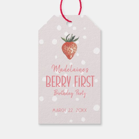 Dank u Berry Veel 1e Berry Eerste Verjaardag Cadeaulabel (Achterkant)