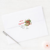 Dank u Berry Veel Aardbeien Bloemen Verjaardag Hart Sticker (Envelop)