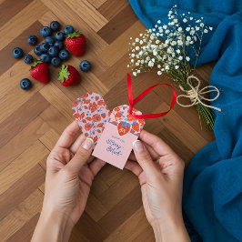Dank u Berry veel Bloemen Aardbei Blueberry Cadeaulabel