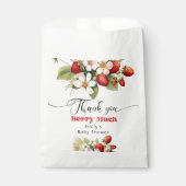 Dank u bessen veel Aardbei baby shower Bedankzakje (Voorkant)