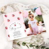 Dank u bessen veel aardbei verjaardag foto kaart