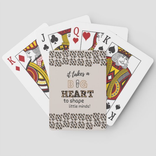Dank u Beste Leraar Aangepaste Citaten Leopard Pri Pokerkaarten (Achterkant)