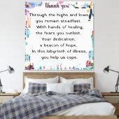 Dank u, beste ziekenhuispersoneel canvas afdruk (Insitu (Slaapkamer))