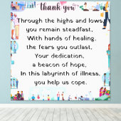 Dank u, beste ziekenhuispersoneel canvas afdruk (Insitu (Houten vloer))