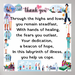 Dank u, beste ziekenhuispersoneel poster