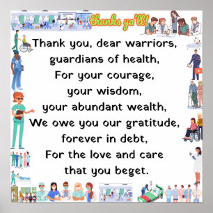 Dank u, beste ziekenhuispersoneel poster