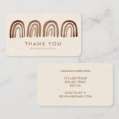 Dank u bestellen chique eenvoudig aards neutrale r visitekaartje (Voorkant / Achterkant)