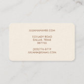 Dank u bestellen chique eenvoudig aards neutrale r visitekaartje (Achterkant)