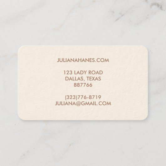 Dank u bestellen chique eenvoudig aards neutrale r visitekaartje (Achterkant)