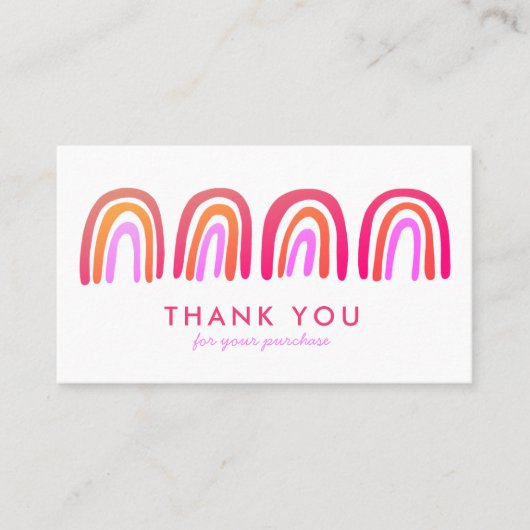 Dank u bestellen chique eenvoudig roze Sinaasappel Visitekaartje (Voorkant)