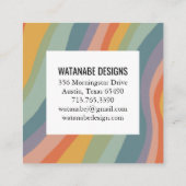 Dank u bestellen gedempte regenboog minimalistisch vierkante visitekaartje (Achterkant)
