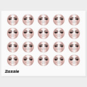 Dank u bestellen Logo Korting Roos Lash Brown Eyes Ronde Sticker (Vel)