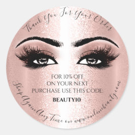 Dank u bestellen Logo Korting Roos Lash Brown Eyes Ronde Sticker