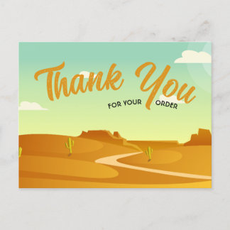 dank u bestelling met geanimeerd landschapsontwerp briefkaart