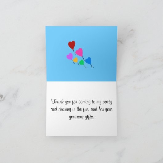 Dank u bestrooide de Ballons van het Hart van de Bedankkaart (Binnen)