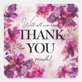 Dank u Betovering: Waterverf Vierkante Sticker (Voorkant)