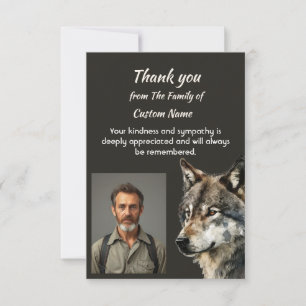 Dank U Betuiging Waterverf Wolf Kunst Kaart