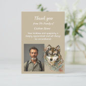 Dank U Betuiging Waterverf Wolf Kunst Kaart (Staand voorkant)