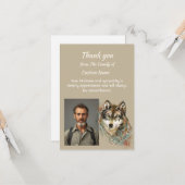 Dank U Betuiging Waterverf Wolf Kunst Kaart (Voorkant / Achterkant in situ)