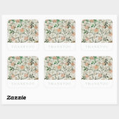 DANK U BEVESTIGT ZETEL : WILLIAM MORRIS : JASMINE VIERKANTE STICKER (Vel)