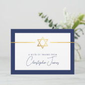 DANK U BEVINDT MISSCHIEN moderne gouden joodse ste Bedankkaart (Staand voorkant)