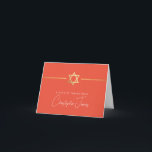 DANK U BEVINDT mitzvah modern jewish star oranje Bedankkaart<br><div class="desc">[ OPMERKING - HET GOLD-EFFECT IS EEN AFGEDRUKT AFBEELDING ] Een modern, eenvoudig ontwerp voor DANK U KAARTINSTELLING als sjabloon is het eenvoudig voor u om uw eigen gegevens toe te voegen of op de knop Aanpassen te drukken en u kunt tekst, lettertypen, aanpassingen, enzovoort toevoegen of wijzigen: 1. Resize/verwijder...</div>