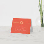 DANK U BEVINDT mitzvah modern jewish star oranje Bedankkaart<br><div class="desc">[ OPMERKING - HET GOLD-EFFECT IS EEN AFGEDRUKT AFBEELDING ] Een modern, eenvoudig ontwerp voor DANK U KAARTINSTELLING als sjabloon is het eenvoudig voor u om uw eigen gegevens toe te voegen of op de knop Aanpassen te drukken en u kunt tekst, lettertypen, aanpassingen, enzovoort toevoegen of wijzigen: 1. Resize/verwijder...</div>