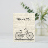 Dank u  Bicycle Brown Dictionary Page Briefkaart (Staand voorkant)