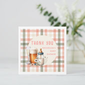 Dank u Bier en Flessen Baby shower Sage Peach Kaart (Staand voorkant)