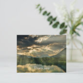 Dank u Bijbel Schrift Sunrise Breaking Lake Briefkaart (Staand voorkant)