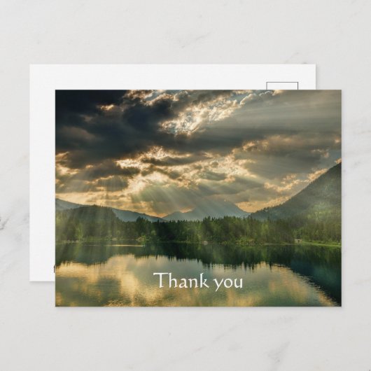 Dank u Bijbel Schrift Sunrise Breaking Lake Briefkaart (Voorkant / Achterkant)
