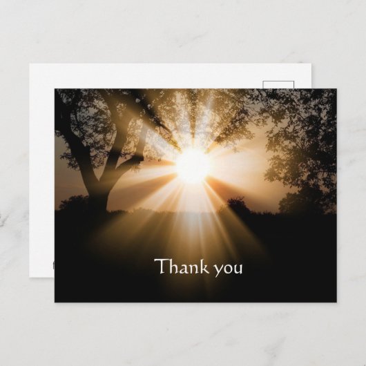 Dank u Bijbel Schrift Zonsopgang Brekend landschap Briefkaart (Voorkant / Achterkant)