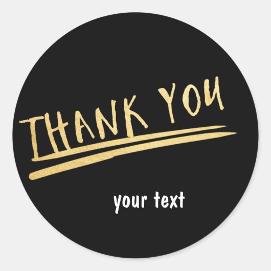 DANK U Black & Gold Custom Chic Sticker (Voorkant)