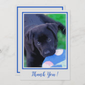 Dank u Black Lab Schattigee Puppy Labrador Dog Bedankkaart (Voorkant / Achterkant)
