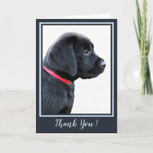 Dank u - Black Labrador Schattige Puppy Dog Kaart (Voorkant)