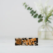 Dank u Black Squigggles Sinaasappel Kraft Mini Visitekaartje (Staand voorkant)