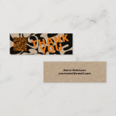Dank u Black Squigggles Sinaasappel Kraft Mini Visitekaartje (Voorkant / Achterkant)