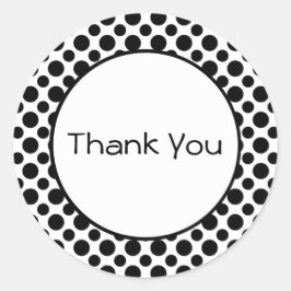 Dank u Black White Polka Dots Sticker