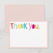 DANK U blanco zakelijke moderne heldere typografie Bedankkaart (Voorkant / Achterkant)