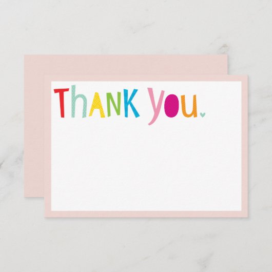 DANK U blanco zakelijke moderne heldere typografie Bedankkaart (Voorkant / Achterkant)