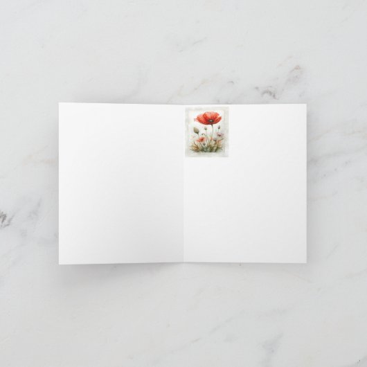 Dank u Blank Bedankt Red Poppy Garden Flower (Binnen)